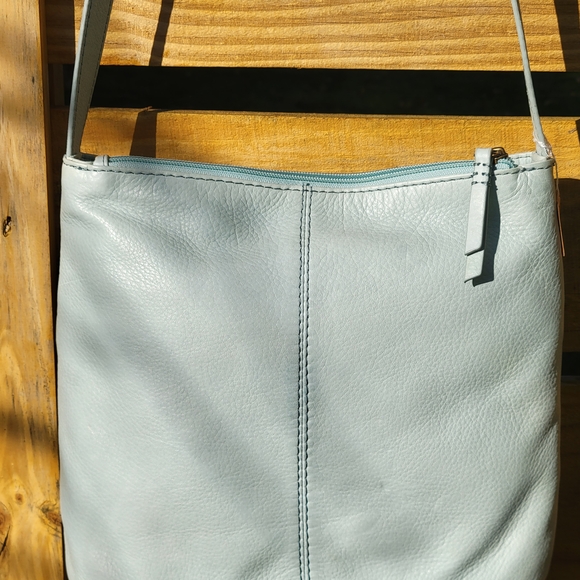 American Leather Crossbody Bag - Soft Blue - Picture 5 of 11